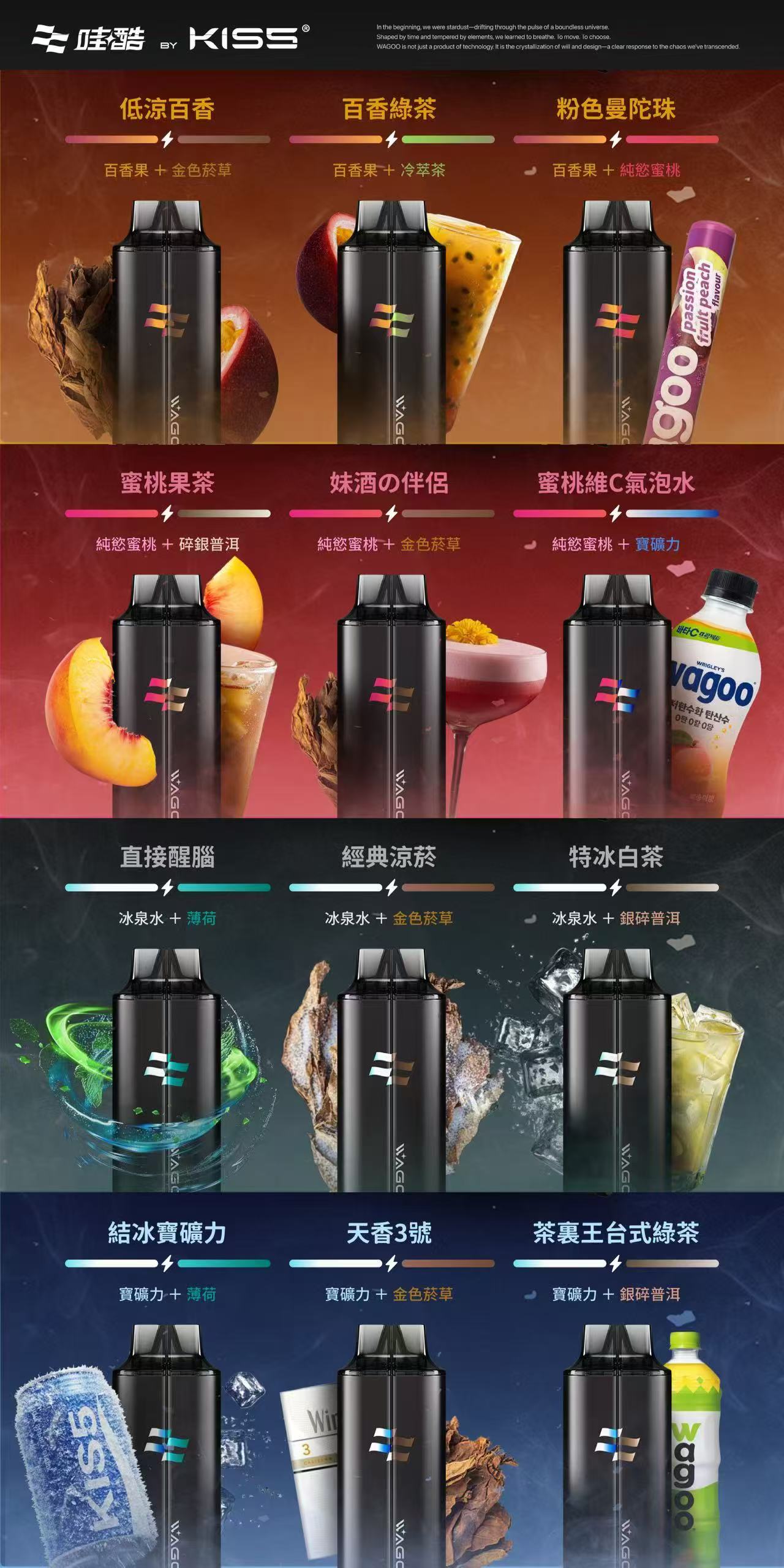 WAGOO哇酷6500口拋棄式 | 自由混搭雙口味|雙芯組合可搭 kis5 6500拋棄式-VAKA糖果雲煙館