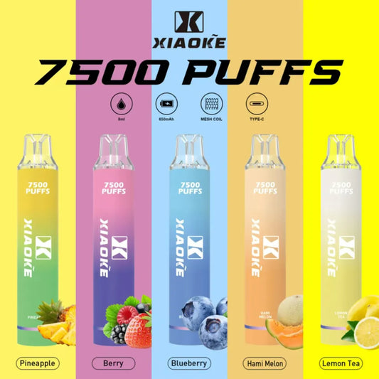 🚀【XIAOKE 梟客】發光拋棄式 7500口 一次性拋棄式-VAKA糖果雲煙館