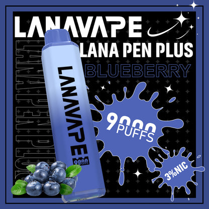 【LANA 9000口拋棄式】LANA PEN PLUS一次性電子煙 |  15ML大容量 | 具有變色LED燈設計 | VAKA糖果雲煙館
