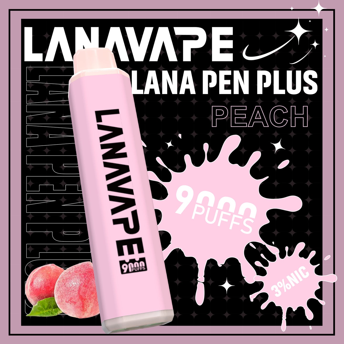 【LANA 9000口拋棄式】LANA PEN PLUS一次性電子煙 |  15ML大容量 | 具有變色LED燈設計 | VAKA糖果雲煙館