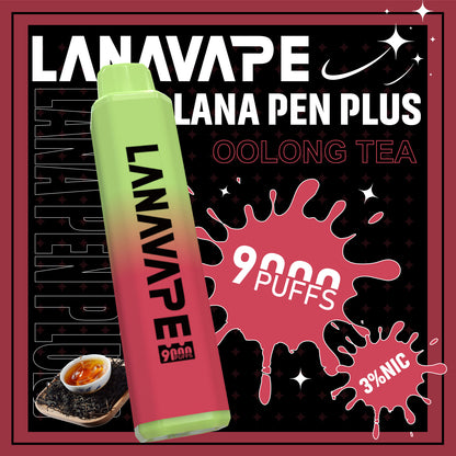 【LANA 9000口拋棄式】LANA PEN PLUS一次性電子煙 |  15ML大容量 | 具有變色LED燈設計 | VAKA糖果雲煙館