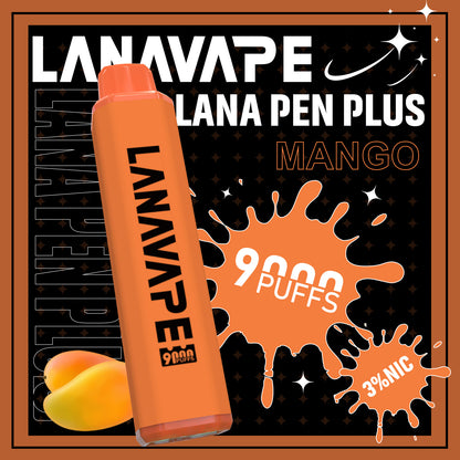 【LANA 9000口拋棄式】LANA PEN PLUS一次性電子煙 |  15ML大容量 | 具有變色LED燈設計 | VAKA糖果雲煙館