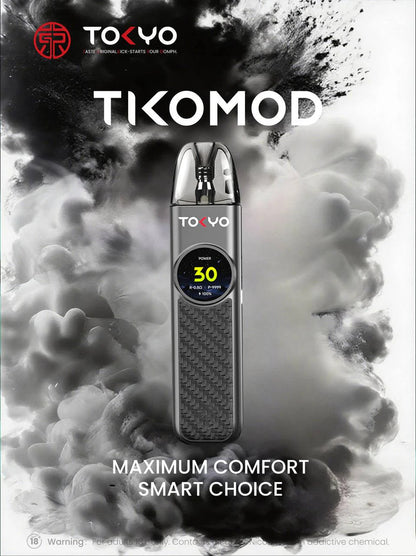 TOKYO TIKO MOD 東京帝刻菸油套裝｜0.71 吋冷光螢幕・5–30W 可調功率｜空倉：一盒/3顆｜VAKA糖果雲煙館